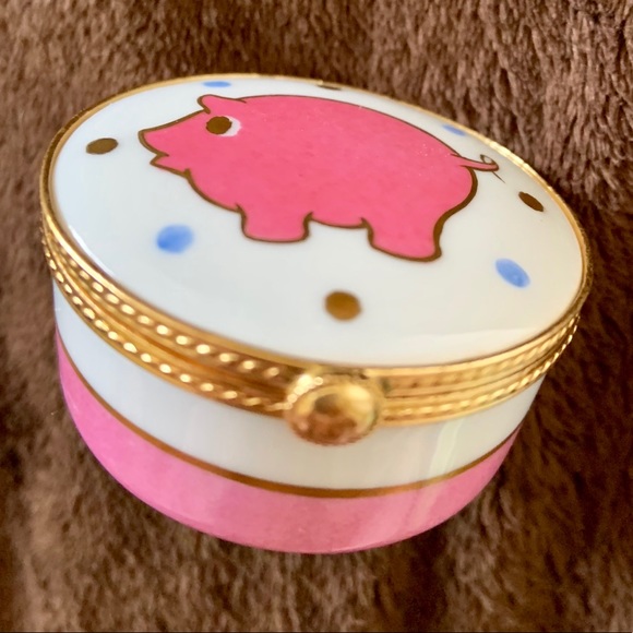 Tiffany & Co. Limoges France Pink Pig Trinket Box - Picture 2 of 6